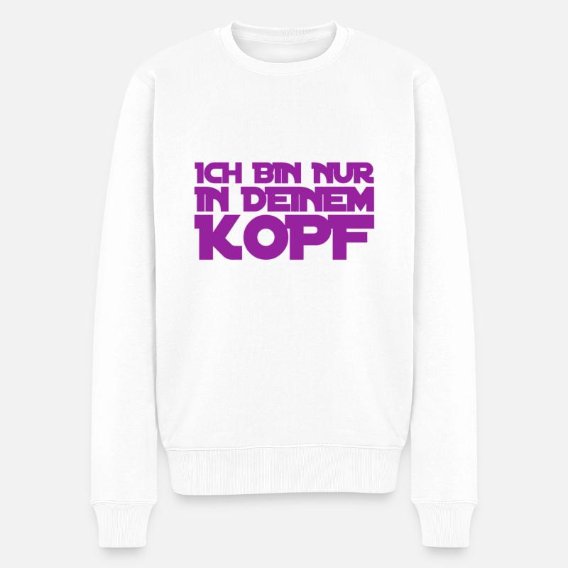 das ist eingebildet - Männer Premium Bio Pullover - Weiß