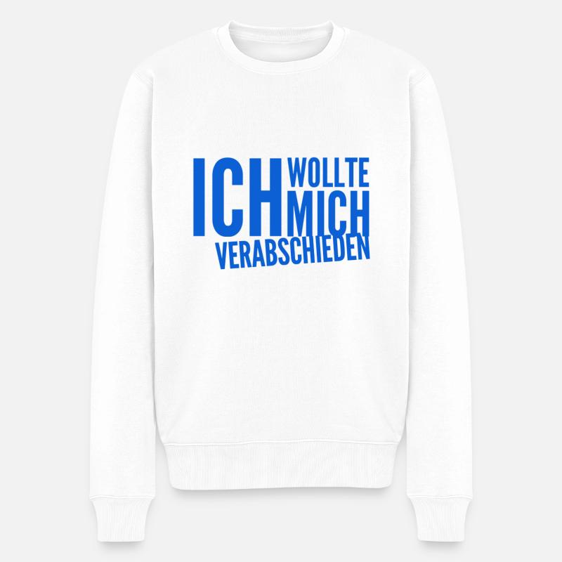 ich will kündigen - Männer Premium Bio Pullover - Weiß