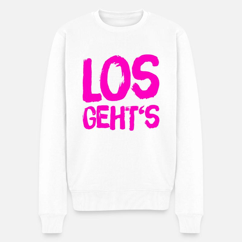 auf geht es - Männer Premium Bio Pullover - Weiß