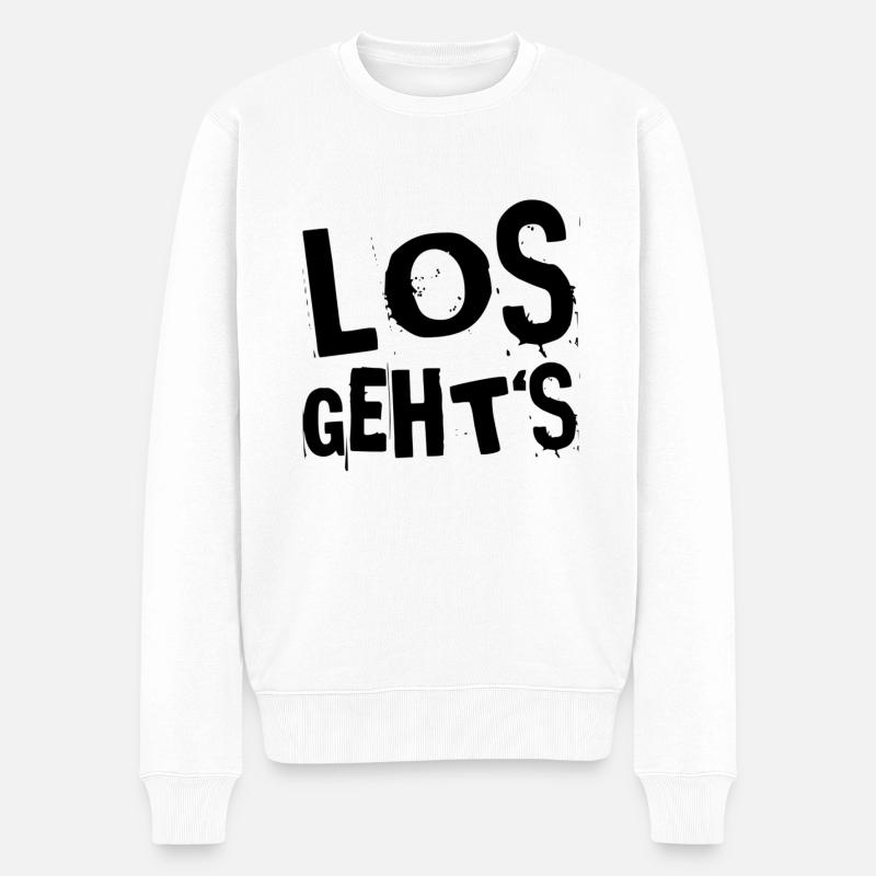 endlich geht es los - Männer Premium Bio Pullover - Weiß