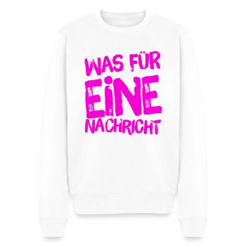 schlechte Nachrichten? - Männer Premium Bio Pullover - Weiß - Vorne - Thijin (182cm)