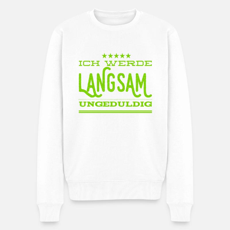 angespannt - Männer Premium Bio Pullover - Weiß