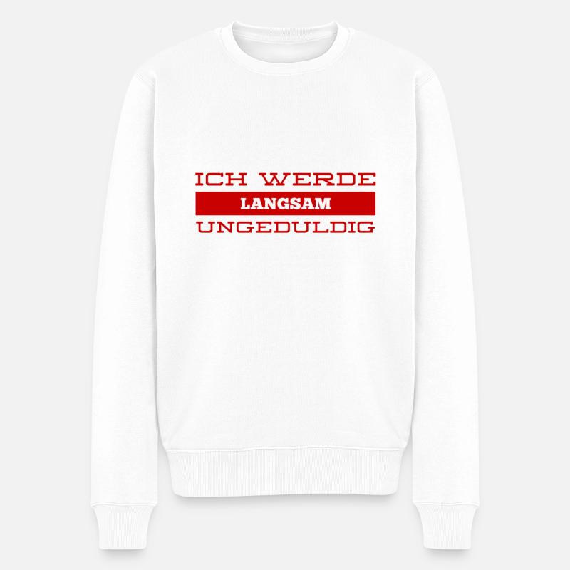 unruhig - Männer Premium Bio Pullover - Weiß