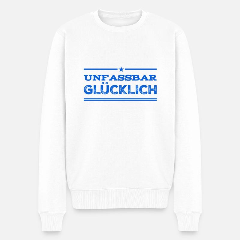 im Glück - Männer Premium Bio Pullover - Weiß