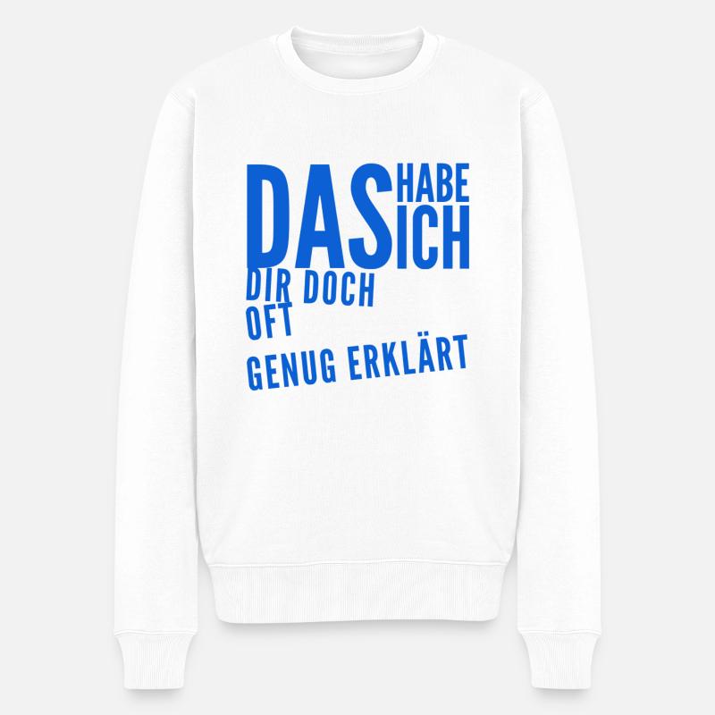 keine Lust mehr - Männer Premium Bio Pullover - Weiß