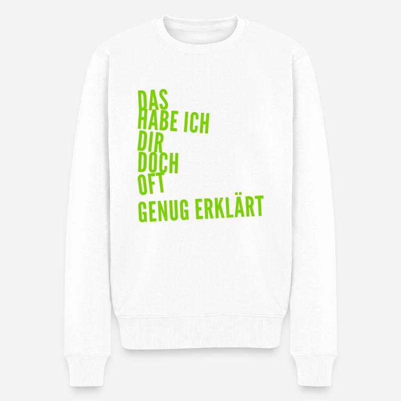 keinen Bock mehr - Männer Premium Bio Pullover - Weiß