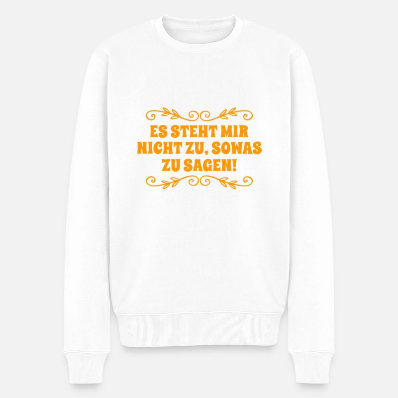ich bin bescheiden - Männer Premium Bio Pullover - Weiß