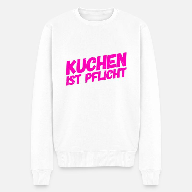 Kuchen muss sein - Männer Premium Bio Pullover - Weiß