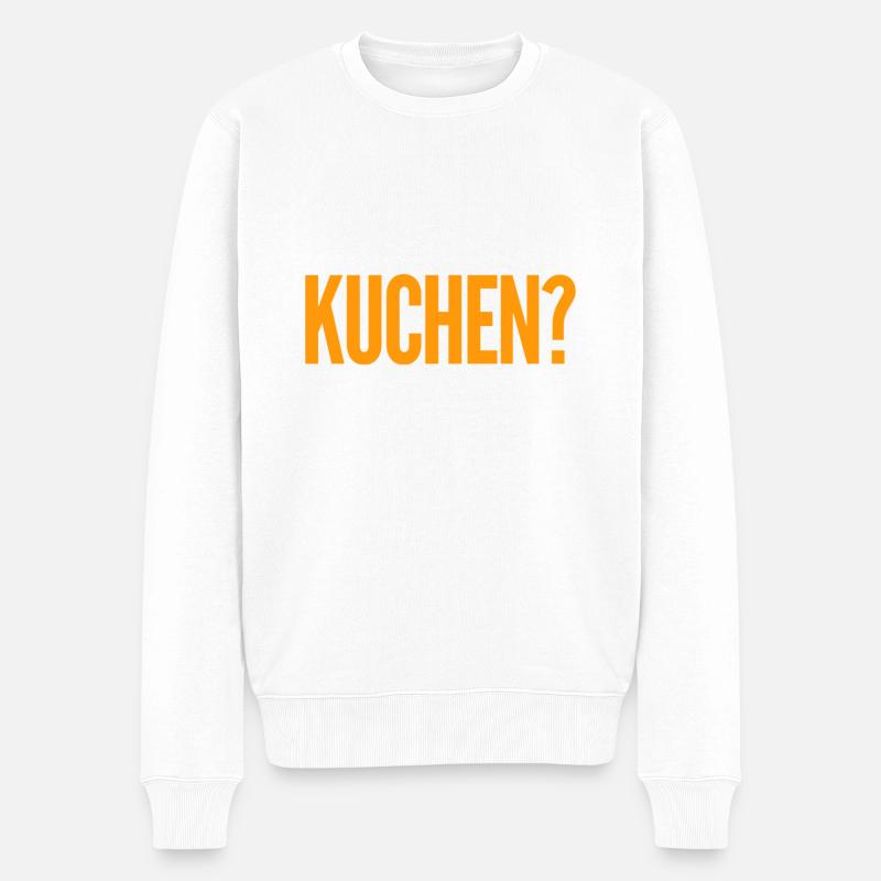 willst du Kuchen? - Männer Premium Bio Pullover - Weiß