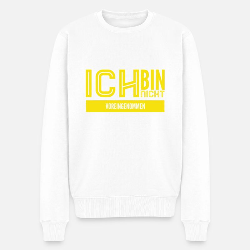 Vorurteile sind schlecht - Männer Premium Bio Pullover - Weiß