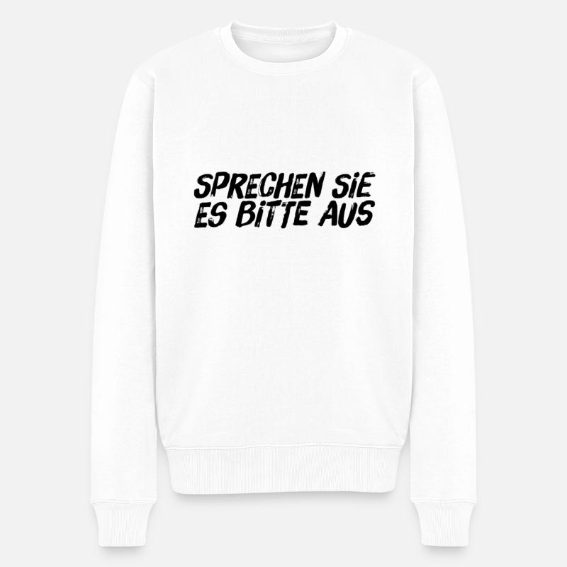 bitte aussprechen - Männer Premium Bio Pullover - Weiß