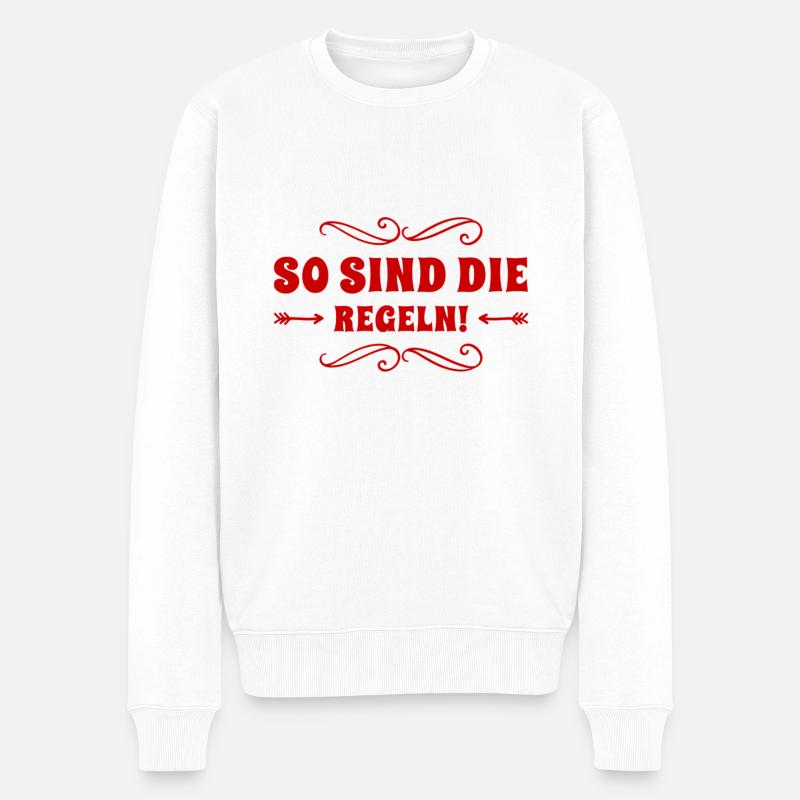 ich liebe Regeln - Männer Premium Bio Pullover - Weiß