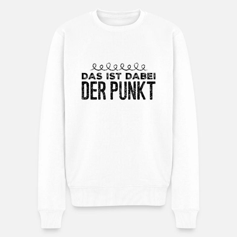 ich mache einen Punkt - Männer Premium Bio Pullover - Weiß