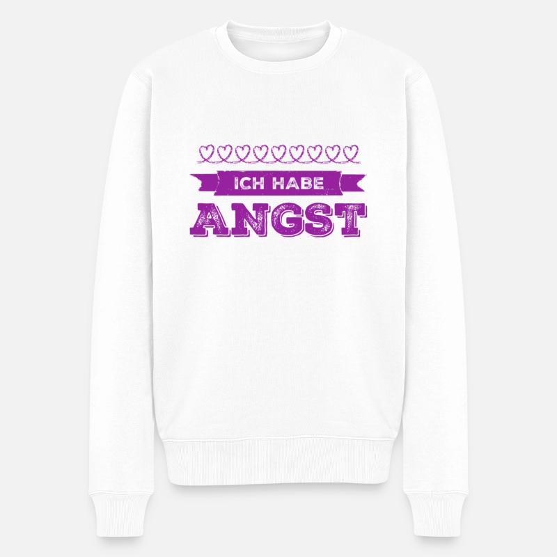 so ängstlich - Männer Premium Bio Pullover - Weiß