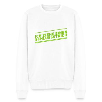 einen Schlussstrich ziehen - Männer Premium Bio Pullover - Weiß - Vorne - Thijin (182cm)