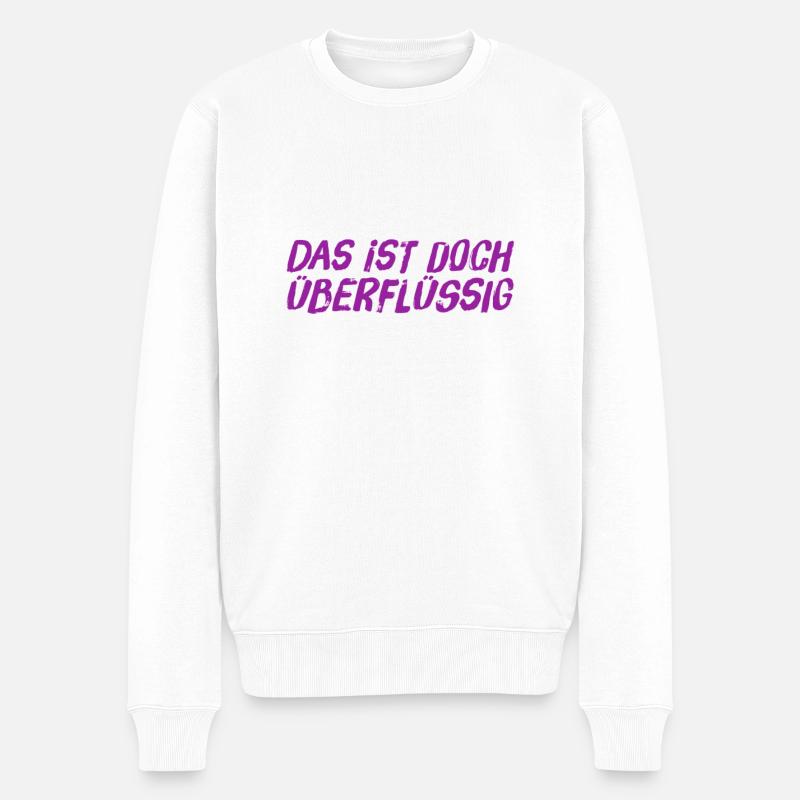 wer braucht das? - Männer Premium Bio Pullover - Weiß