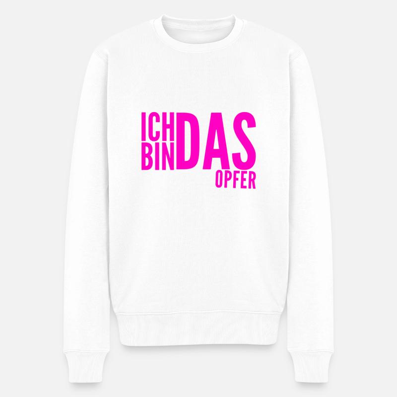so sieht ein Opfer aus - Männer Premium Bio Pullover - Weiß