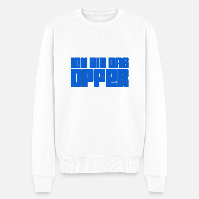 in der Opferrolle - Männer Premium Bio Pullover - Weiß