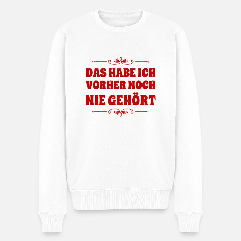 ich lerne dazu - Männer Premium Bio Pullover - Weiß