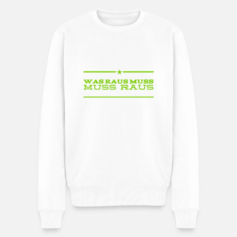 es will jetzt raus - Männer Premium Bio Pullover - Weiß
