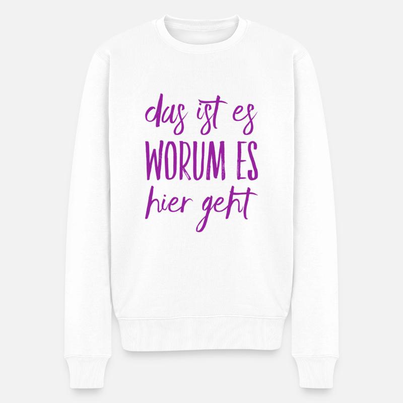 das ist das Motiv - Männer Premium Bio Pullover - Weiß