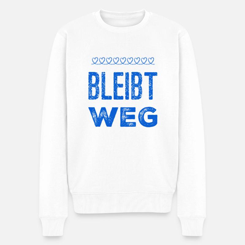 kommt nicht näher - Männer Premium Bio Pullover - Weiß