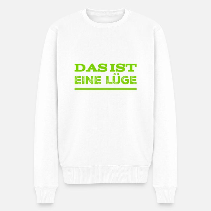 das ist die Unwahrheit - Männer Premium Bio Pullover - Weiß