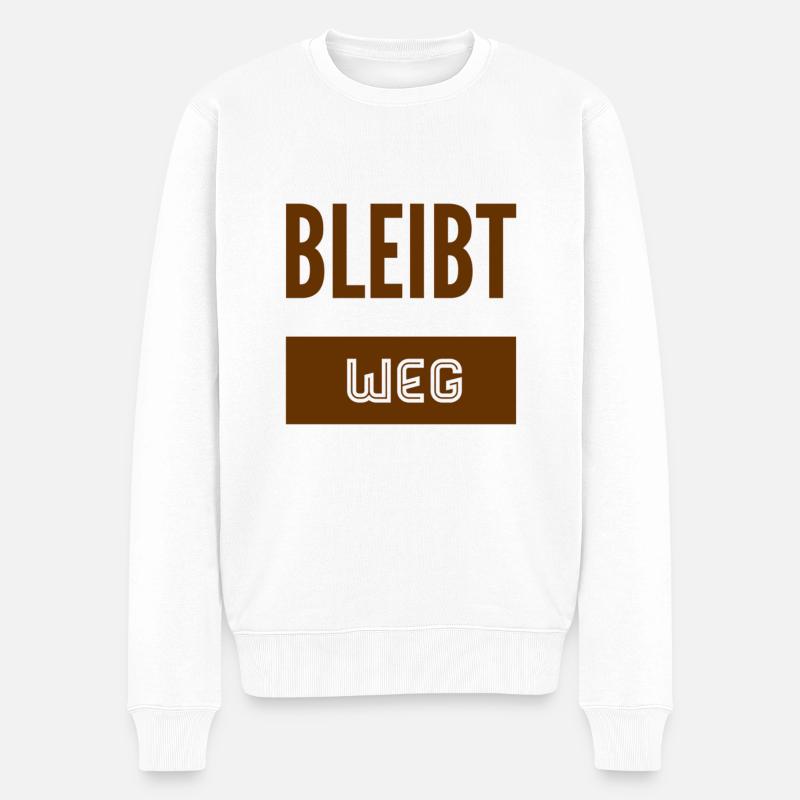 bitte halten sie Abstand - Männer Premium Bio Pullover - Weiß