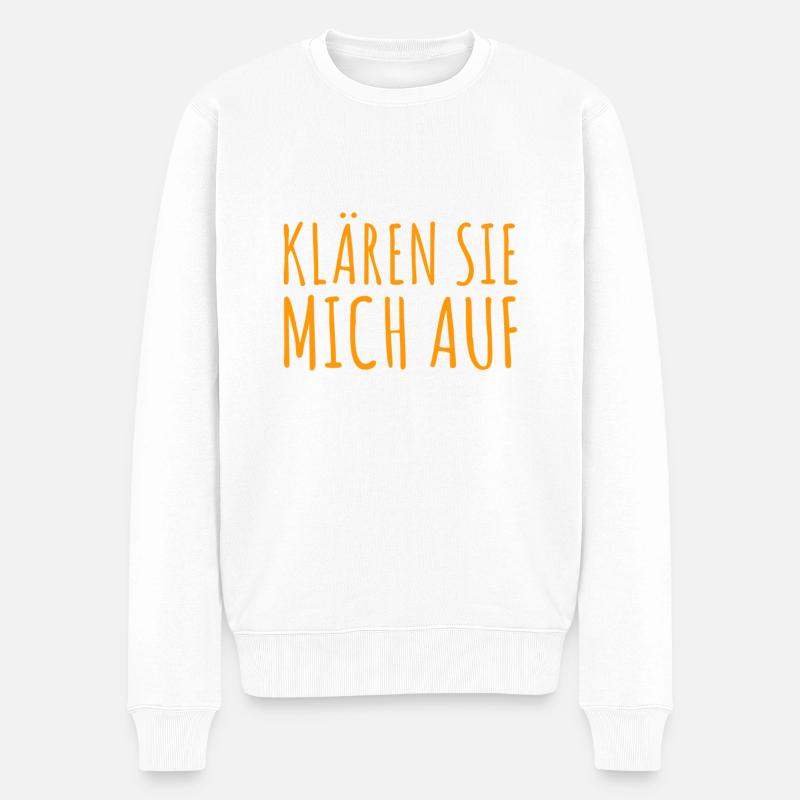 einfach mal aufklären - Männer Premium Bio Pullover - Weiß