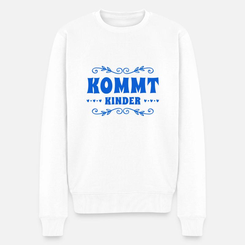 kommt schon - Männer Premium Bio Pullover - Weiß