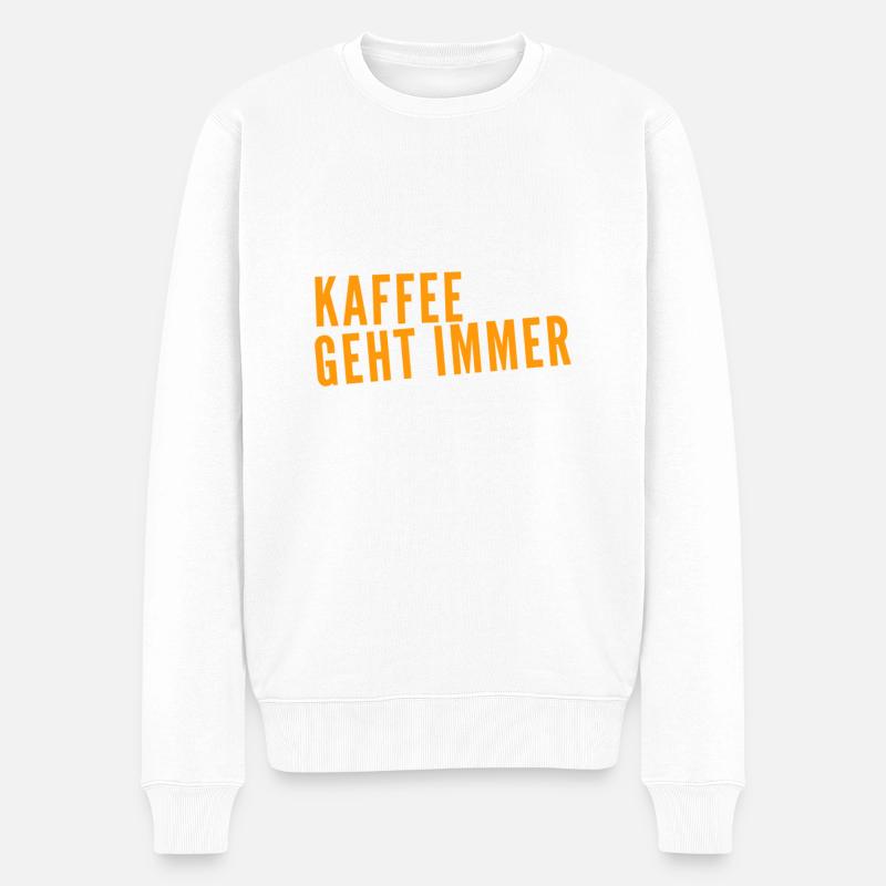 ich mag Kaffee - Männer Premium Bio Pullover - Weiß