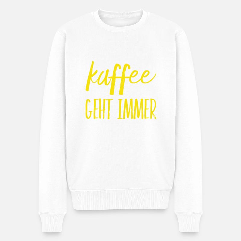 Kaffee ist toll - Männer Premium Bio Pullover - Weiß