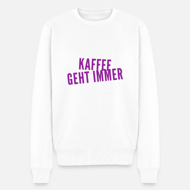 Kaffee ist super - Männer Premium Bio Pullover - Weiß