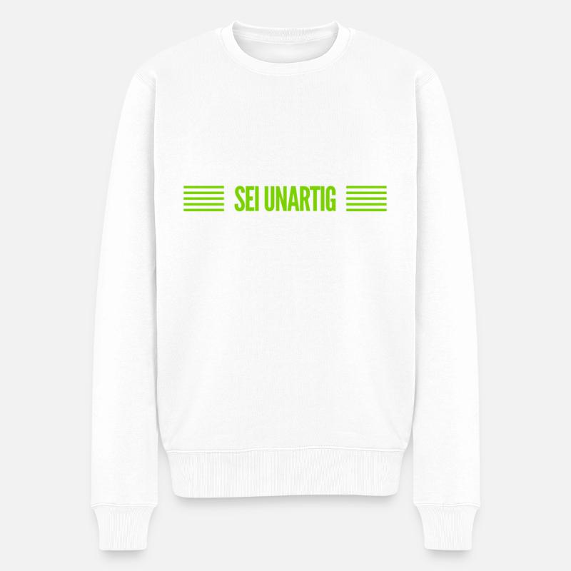 sei unartig - Männer Premium Bio Pullover - Weiß