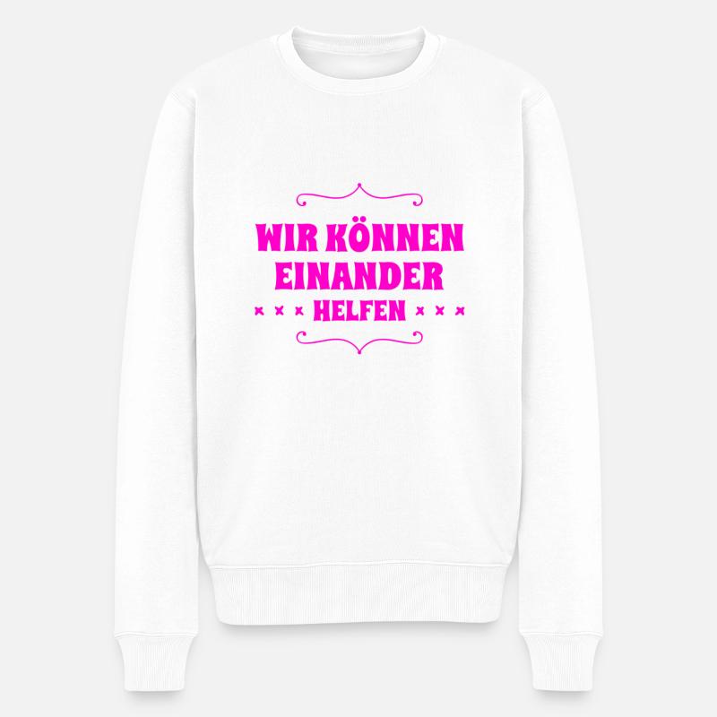 Unterstützung geht immer - Männer Premium Bio Pullover - Weiß
