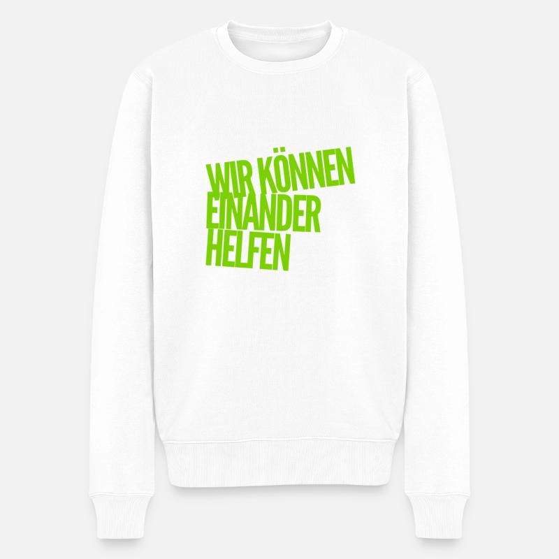 unterstützen wir uns - Männer Premium Bio Pullover - Weiß