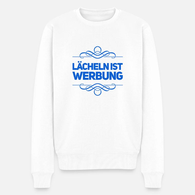 lächeln ist toll - Männer Premium Bio Pullover - Weiß