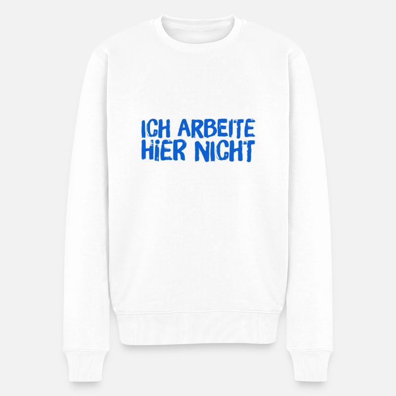 wo arbeite ich? - Männer Premium Bio Pullover - Weiß