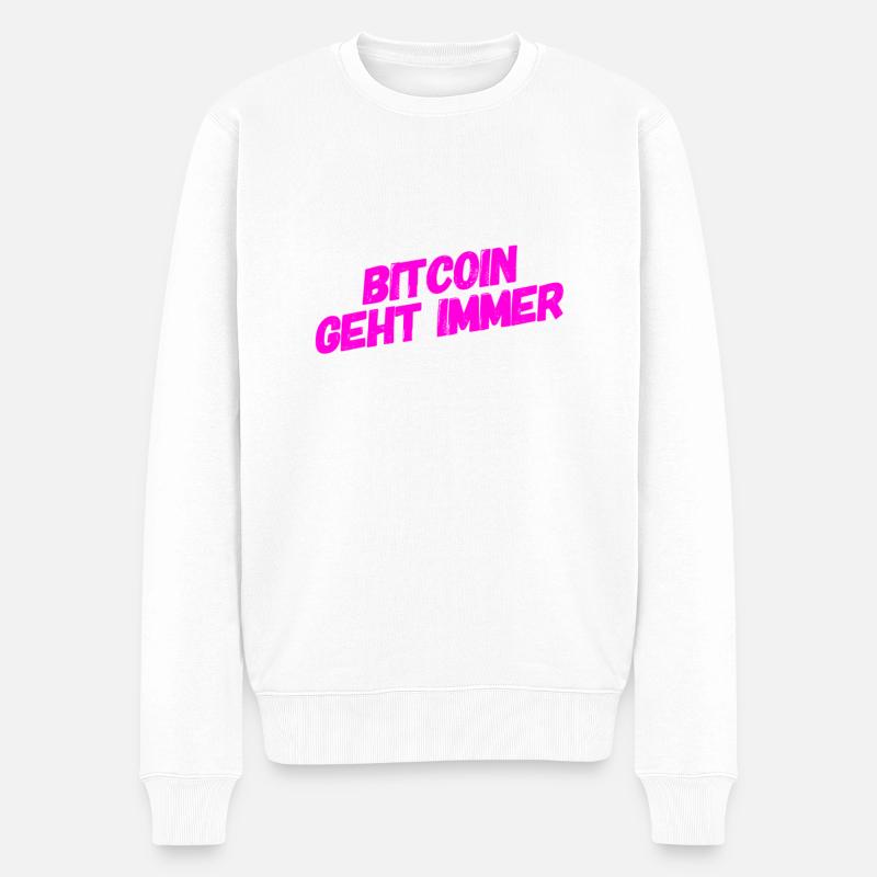 Bitcoin geht immer - Männer Premium Bio Pullover - Weiß