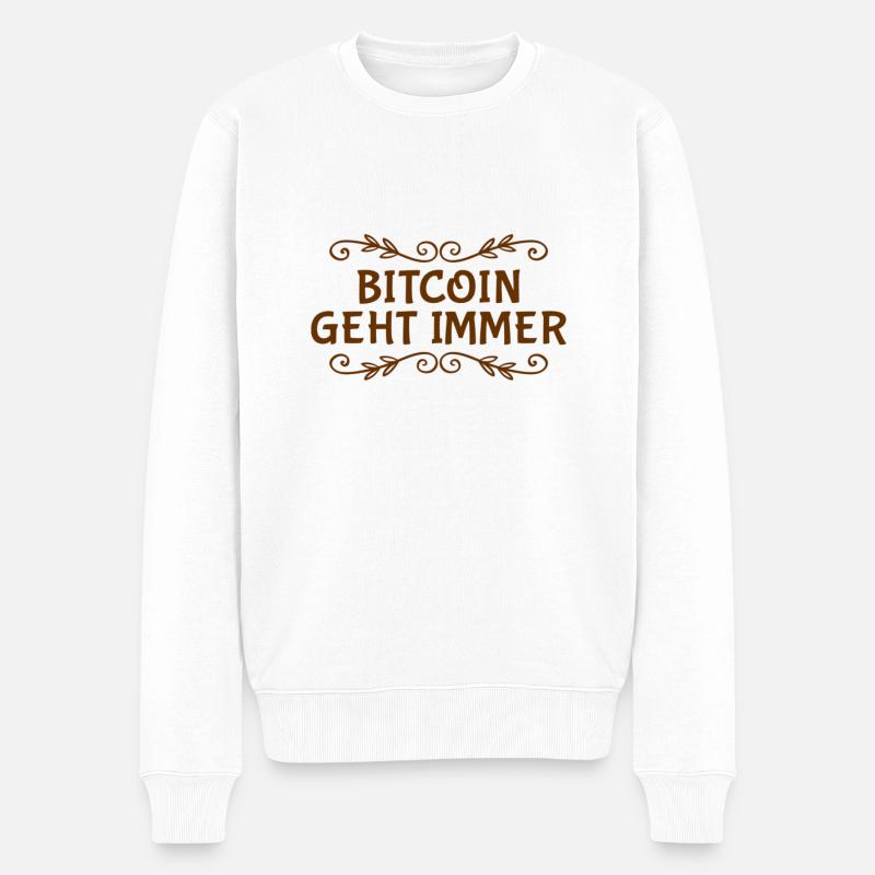 Bitcoin ist großartig - Männer Premium Bio Pullover - Weiß