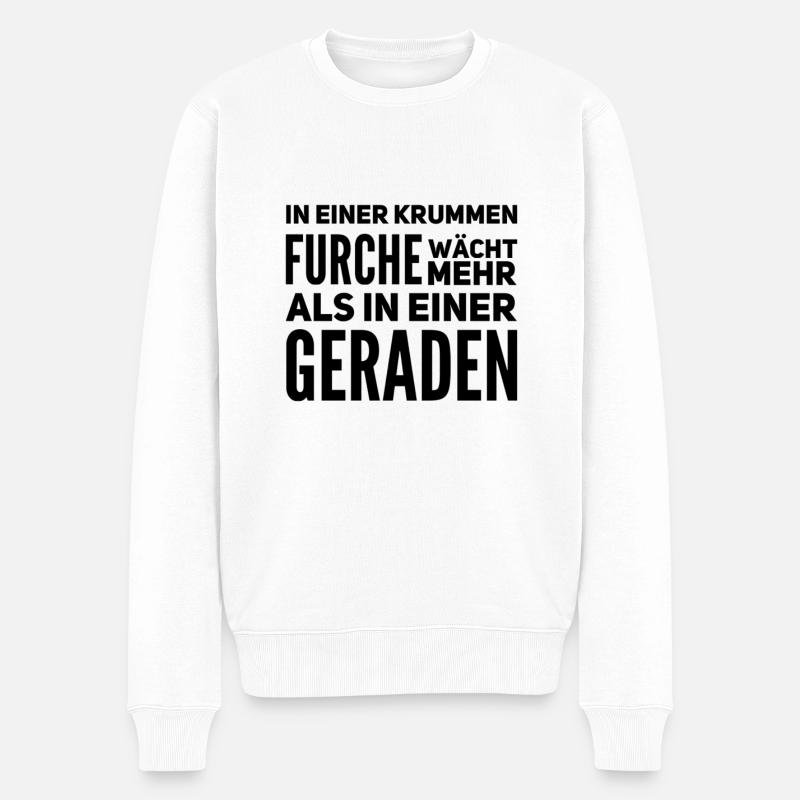 krumme Furche - Männer Premium Bio Pullover - Weiß