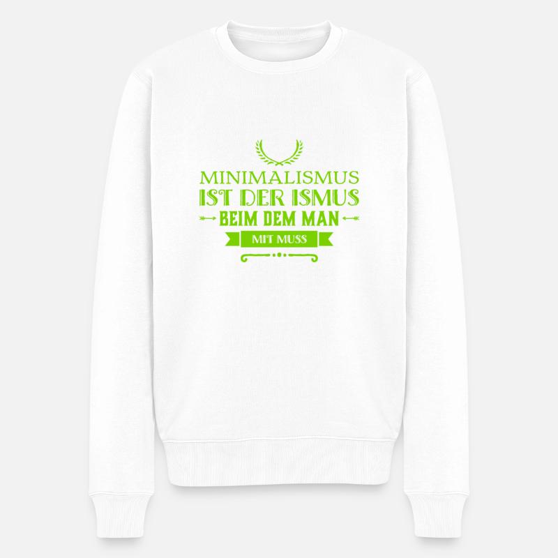 ich mag Minimalismus - Männer Premium Bio Pullover - Weiß