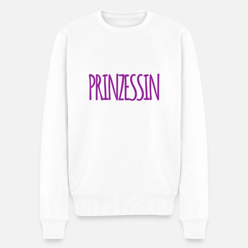 ich bin eine Prinzessin - Männer Premium Bio Pullover - Weiß