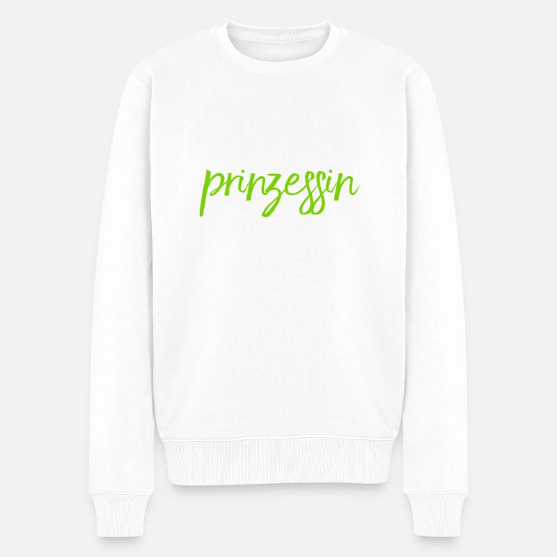 wie eine Prinzessin - Männer Premium Bio Pullover - Weiß