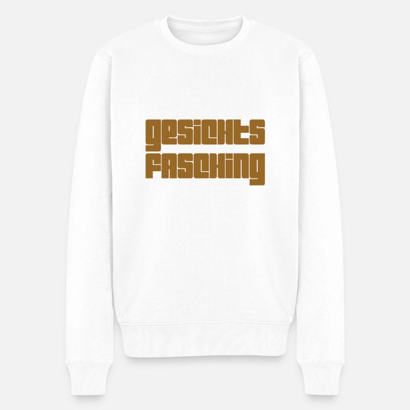 Gesichtsfasching ist toll - Männer Premium Bio Pullover - Weiß