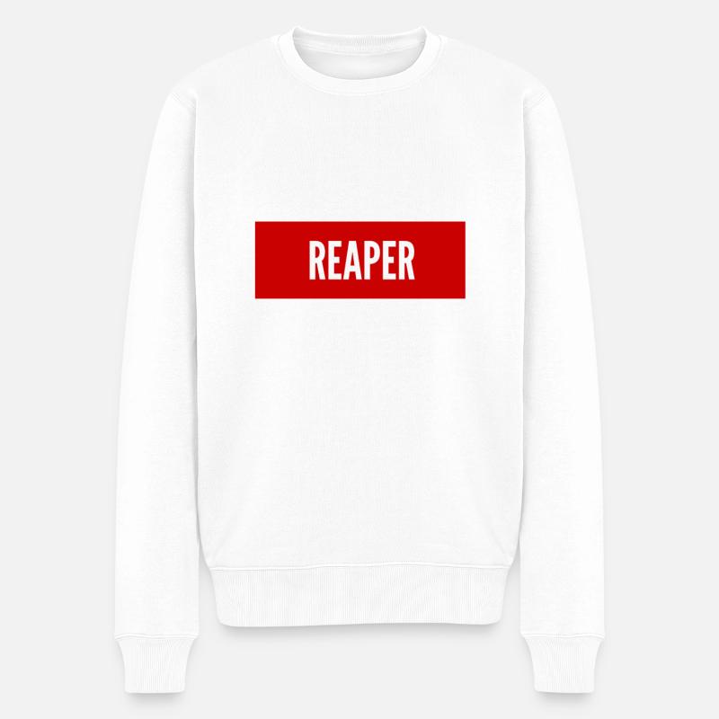 Vorsicht Sensenmann - Männer Premium Bio Pullover - Weiß