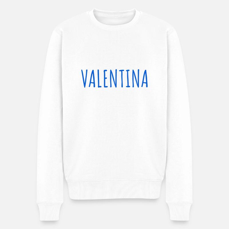 ich bin eine Valentina - Männer Premium Bio Pullover - Weiß