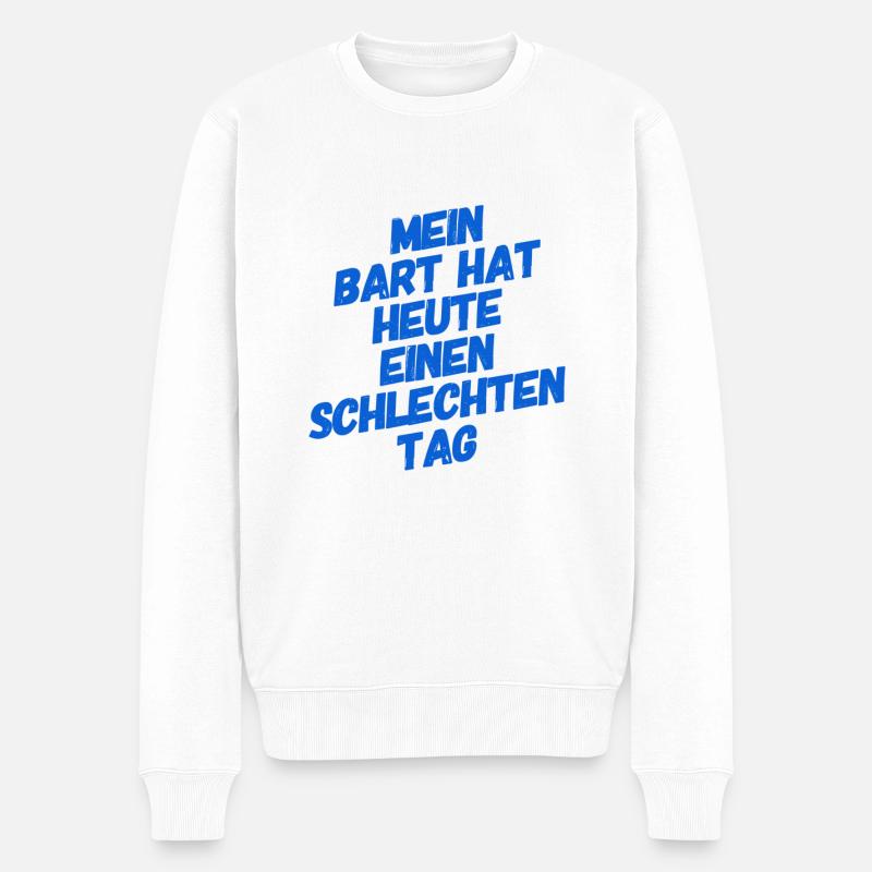 mein Bart ist wild - Männer Premium Bio Pullover - Weiß