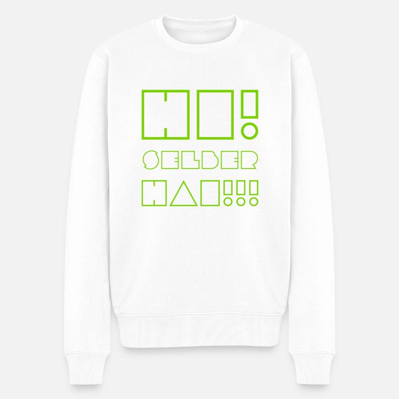 grüß dich - Männer Premium Bio Pullover - Weiß