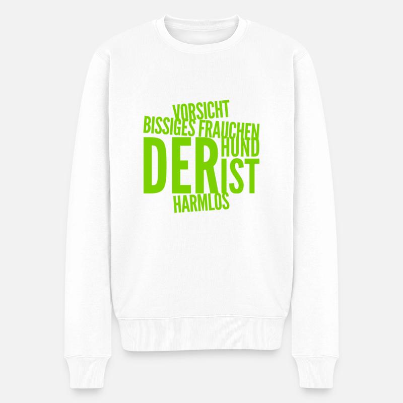 bissiges Frauchen - Männer Premium Bio Pullover - Weiß